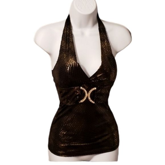 Wet Seal Tops - Black/ Bronze Glitzy Top